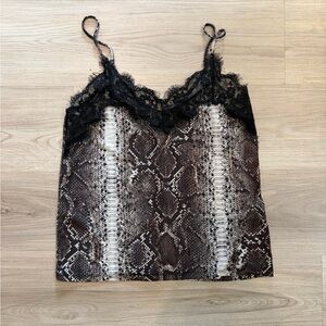 Zara Lace Trim Snake Print Cami